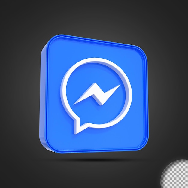 Błyszczący Messenger Ikona Logo Mediów Społecznościowych Renderowania 3d