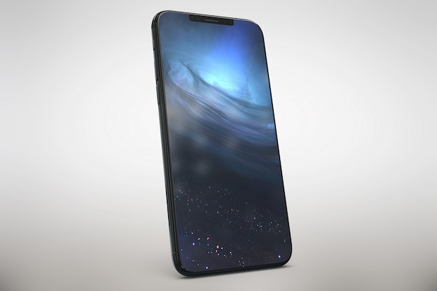 Błyszczący smartphone wyśmiewa się