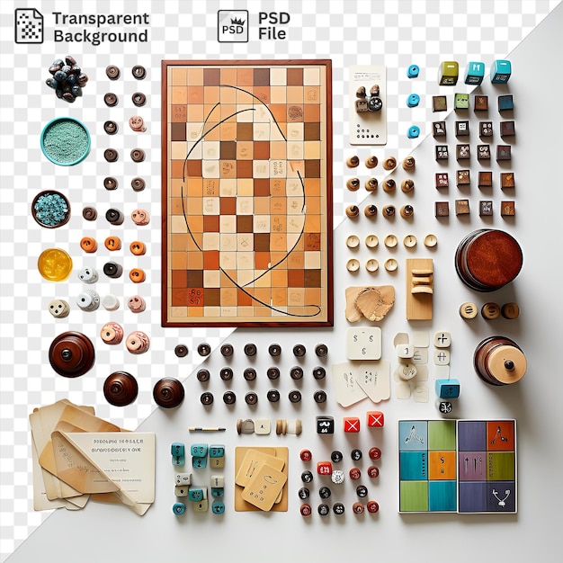 PSD board games collection set on a transparent background