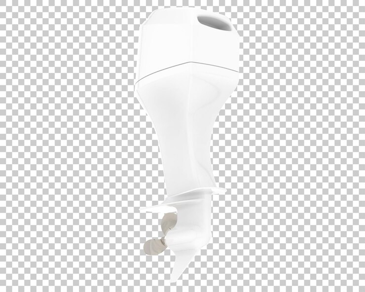 PSD boat engine on transparent background 3d rendering illustration