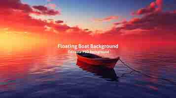 PSD boat floating on vast body of water suitable for various applications hd background in psd