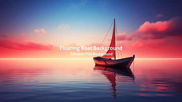 PSD boat floating on vast body of water suitable for various applications hd background in psd