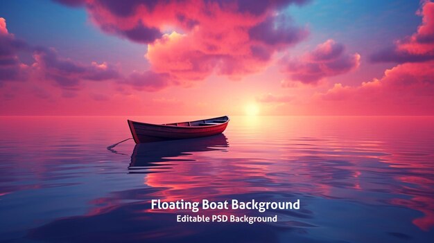 PSD boat floating on vast body of water suitable for various applications hd background in psd