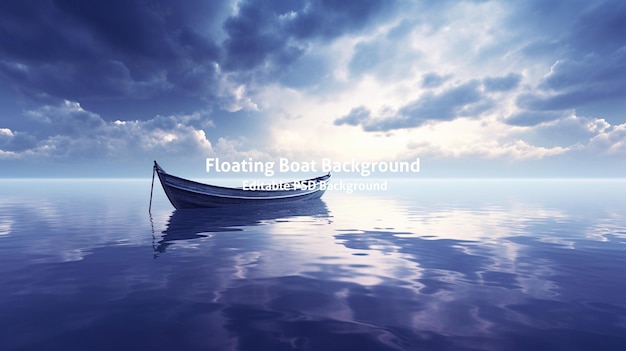 PSD boat floating on vast body of water suitable for various applications hd background in psd