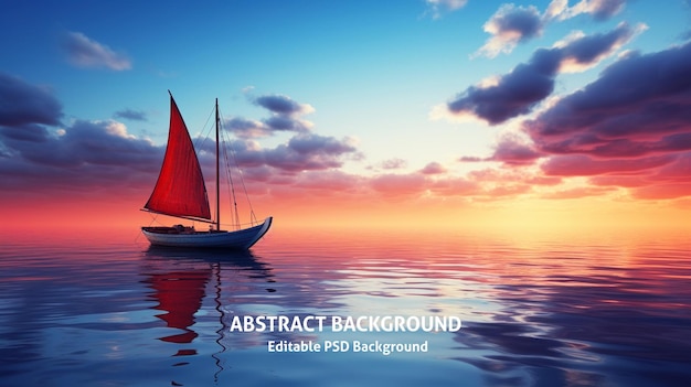 PSD boat floating on vast body of water suitable for various applications hd background in psd