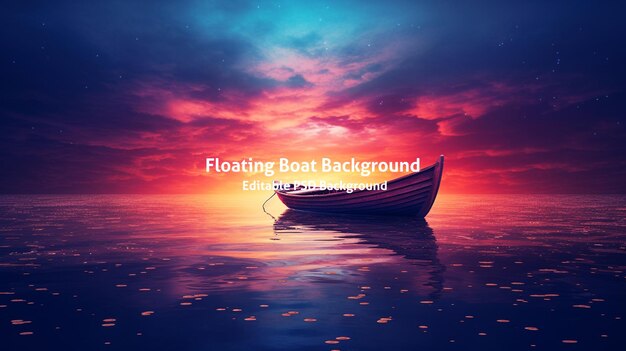 Boat floating on vast body of water suitable for various applications hd background in psd