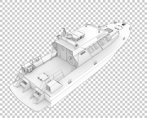 PSD 透明な背景 3 d レンダリング図に分離されたボート