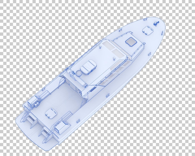 PSD Лодка изолирована на прозрачном фоне 3d рендеринг иллюстрации