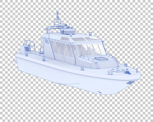 PSD 透明な背景 3 d レンダリング図に分離されたボート