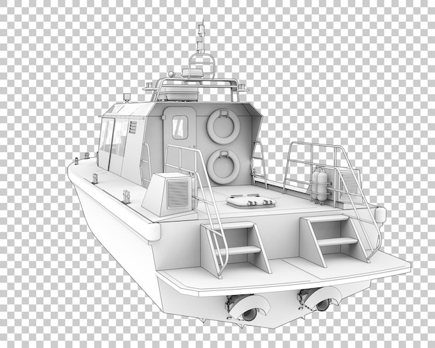 PSD boat isolated on transparent background 3d rendering illustration