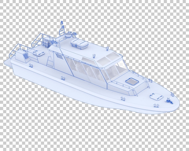 PSD boat isolated on transparent background 3d rendering illustration