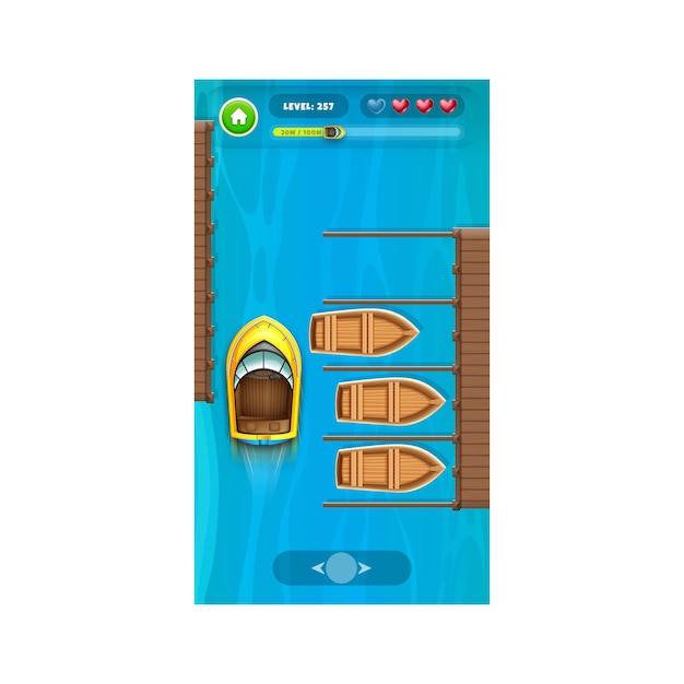 PSD boat race game ui kit