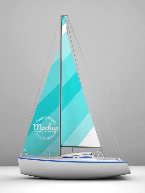 PSD boat sail concept mockup