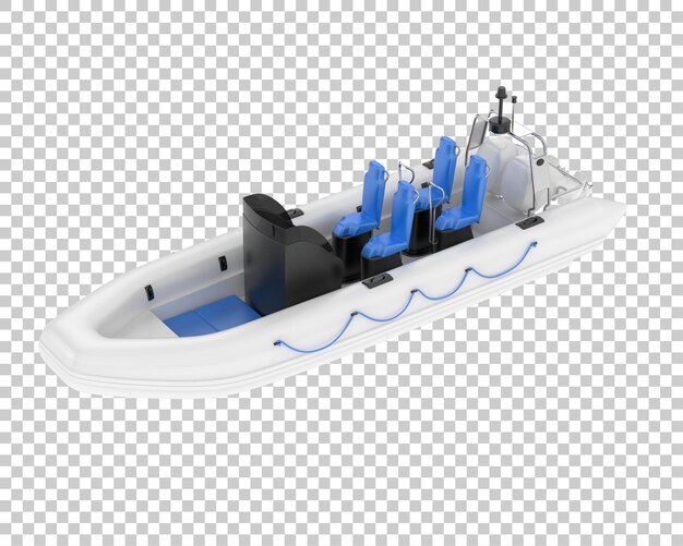 Boat on transparent background 3d rendering illustration