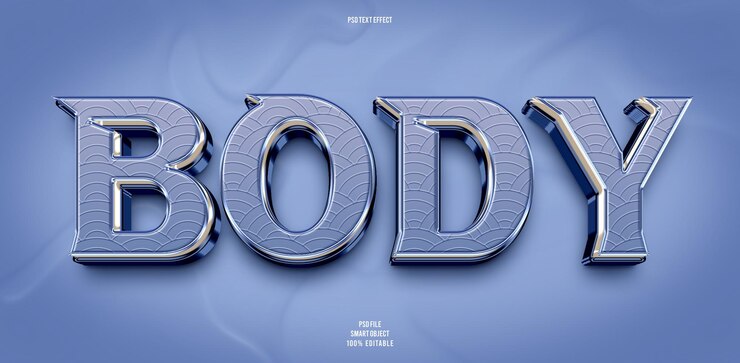PSD 바디 3d 편집 가능한 텍스트 효과