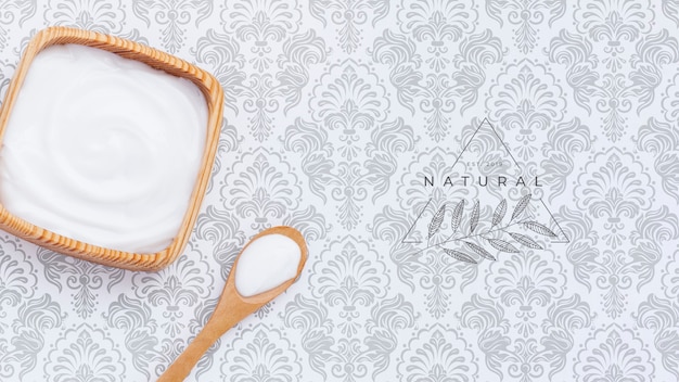 body butter cream on plain background mock-up