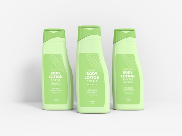 Body lotion bottle packaging mockup