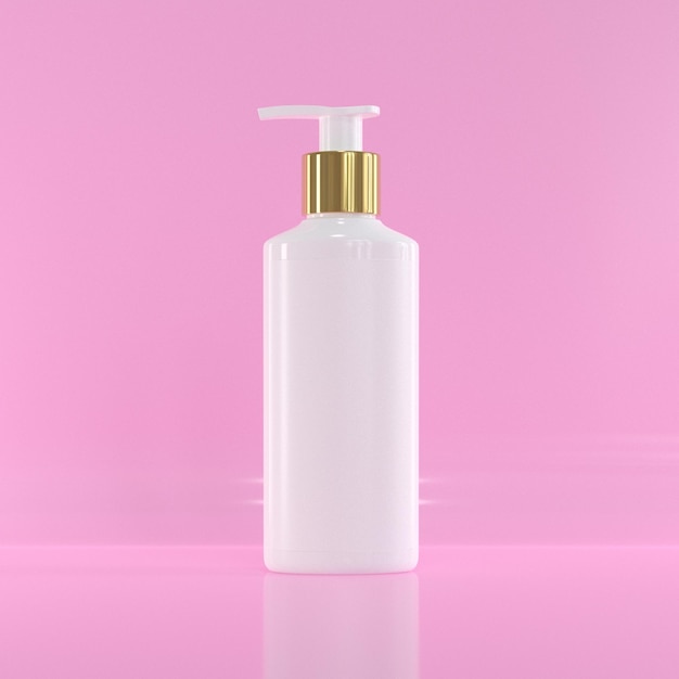 PSD body lotion bottle with gold neck color