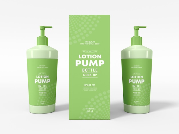 Body Lotion Pump Bottle Packaging Mockup