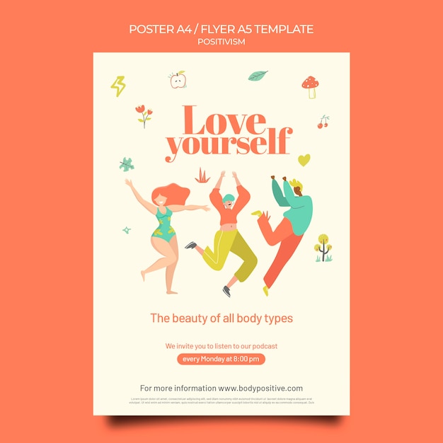 PSD body positive poster template