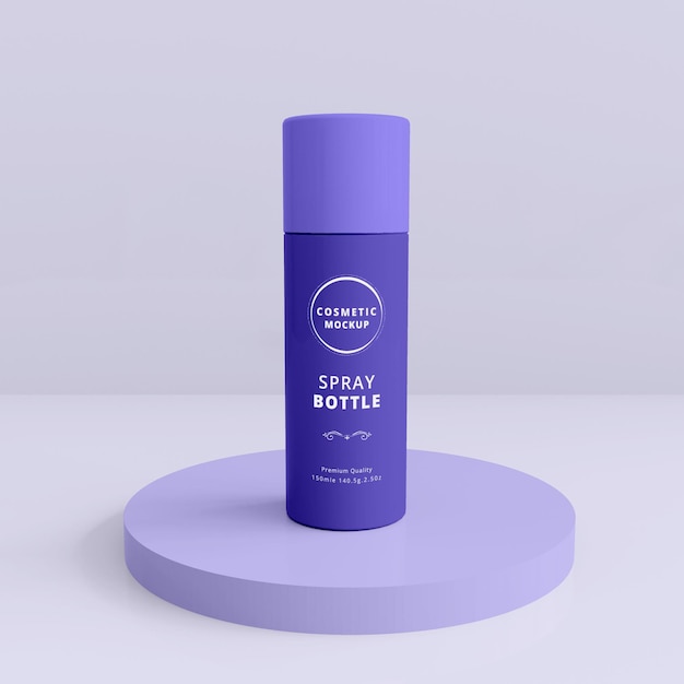 PSD prodotti cosmetici spray per il corpo 3d bottle mockup design