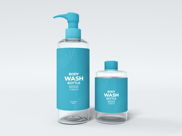 PSD body wash bottle packaging mockup