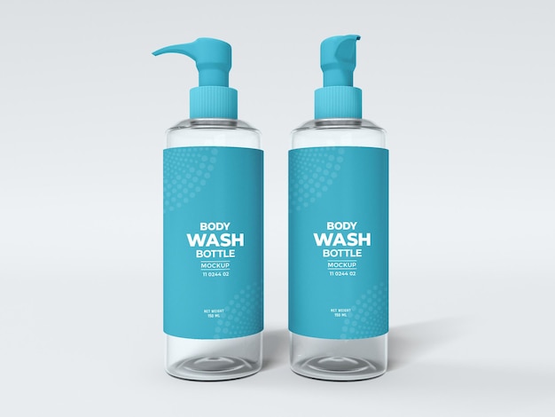 Body wash bottle packaging mockup