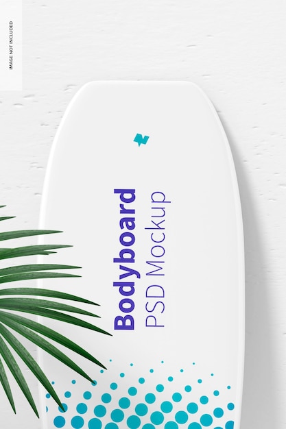 Mockup di bodyboard, da vicino