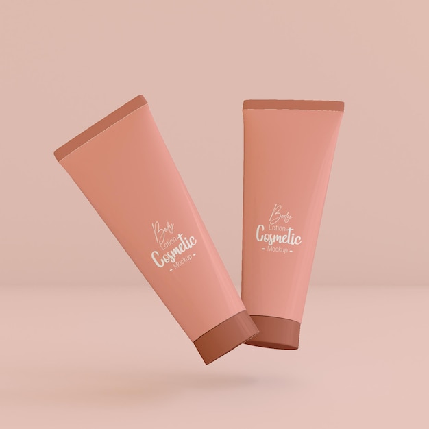 Bodylotion cosmetische 3d-fles mockup