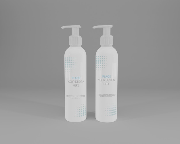 Bodylotion mockup-ontwerp in 3d-rendering