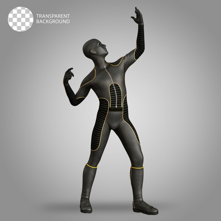 PSD bodysuit superhero fashion cloth isolated 3d render illustration