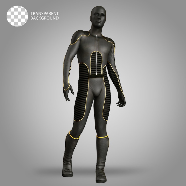 PSD bodysuit superhero fashion cloth isolated 3d render illustration