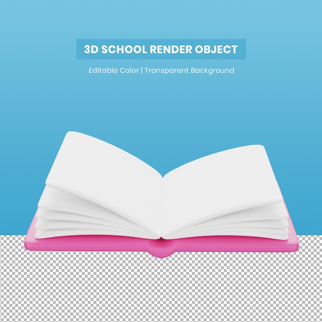 PSD boek 3d onderwijs school icoon object