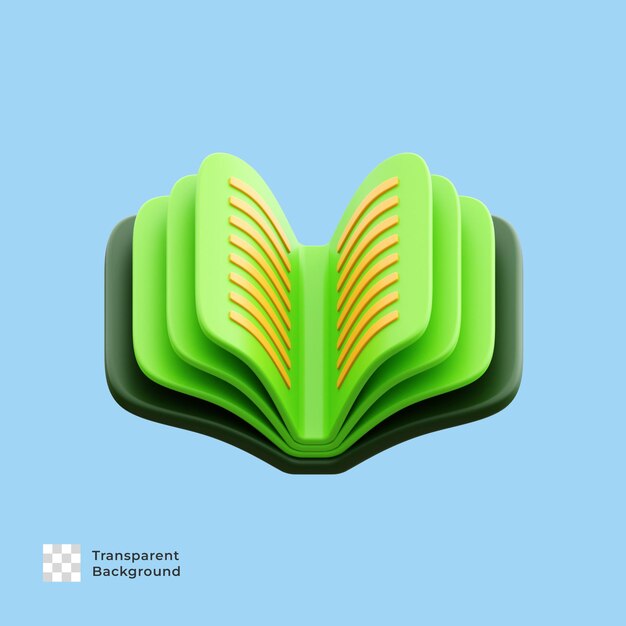 Boek 3d render pictogram illustratie