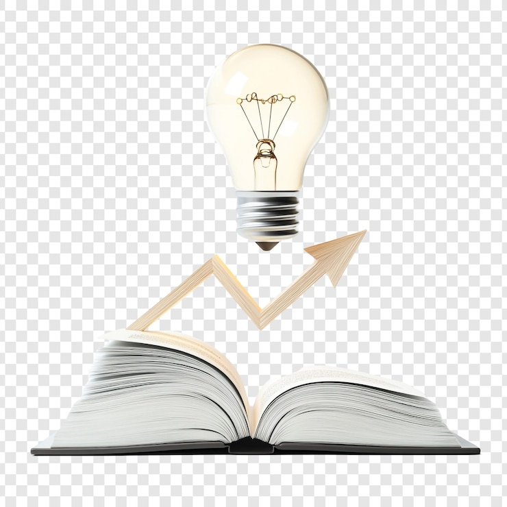 PSD boek bulb arrow kennis is macht