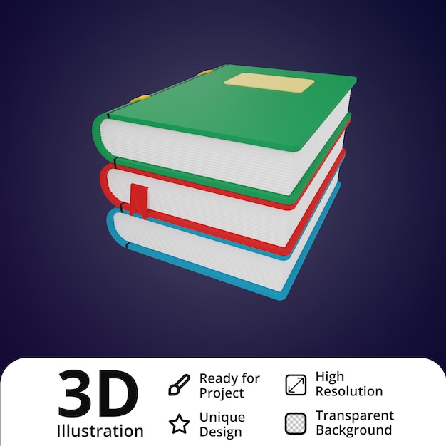 Boeken 3d illustratie