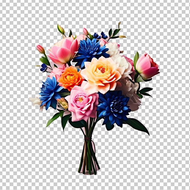 PSD boeket bloemen in een vaas geïsoleerd op een witte achtergrond