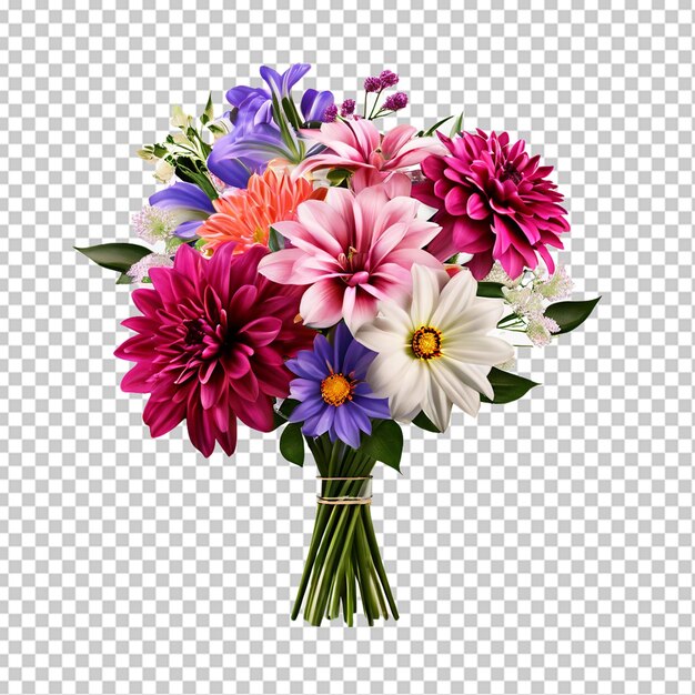 PSD boeket bloemen in een vaas geïsoleerd op een witte achtergrond