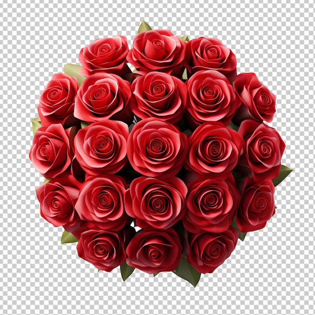 PSD boeket rode rozen geïsoleerd op een doorzichtige achtergrond