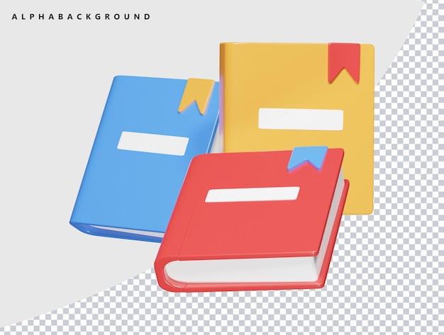 Boekpictogram 3d render illustratie
