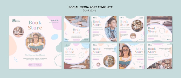 Boekwinkel sociale media postsjabloon