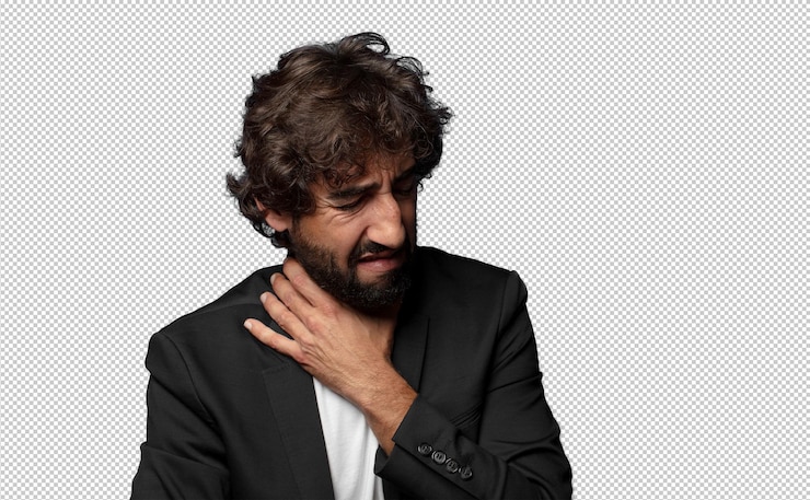 PSD boğaz ağrısı ve grip belirtileriyle hasta hissediyor, ağzı kapalı şekilde öksürüyor.