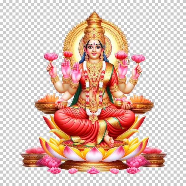 PSD bogini durga pooja i laxmi pooja diwali pooja festiwal hinduski odizolowany na przezroczystym tle