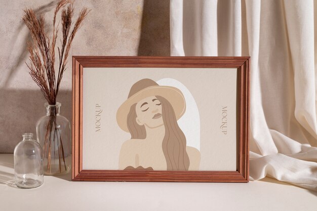 Boho frame mockup design