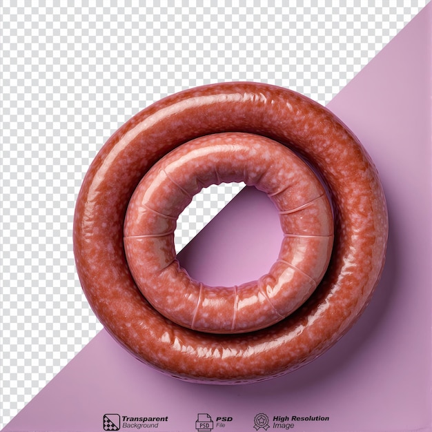 PSD boiled beef sausages isolated on transparent background