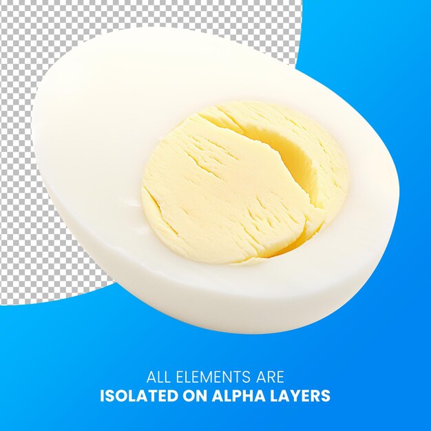 Boiled egg isolated from background on psd