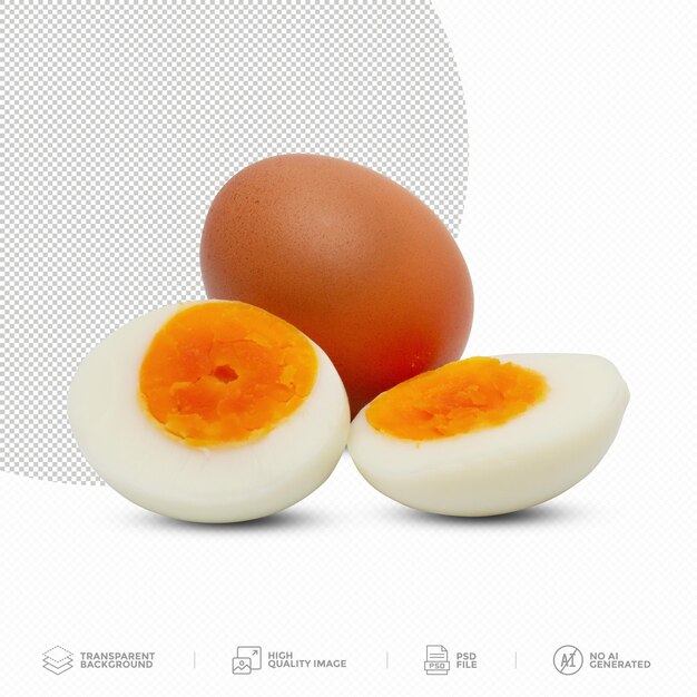 PSD boiled egg isolated on transparent background