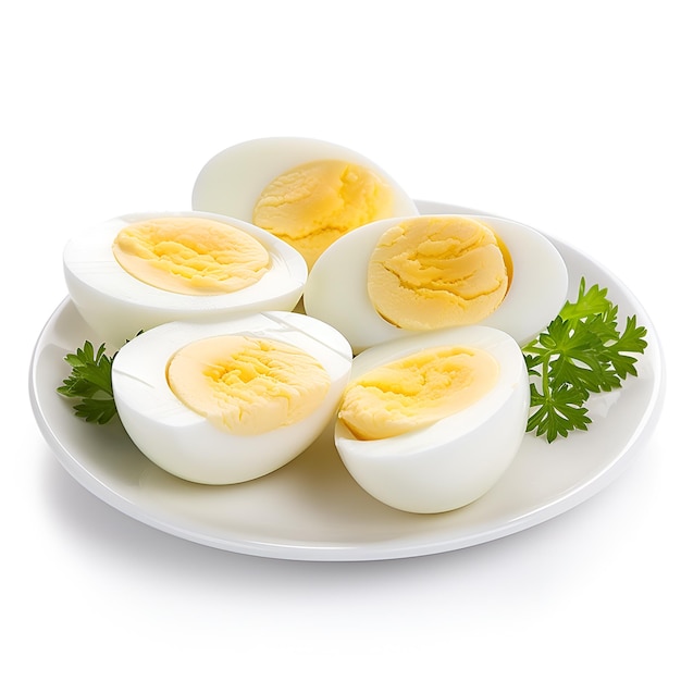 PSD boiled eggs in plate