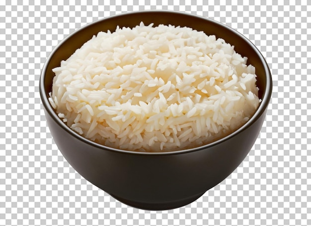 PSD boiled rice in bowl on transparent background