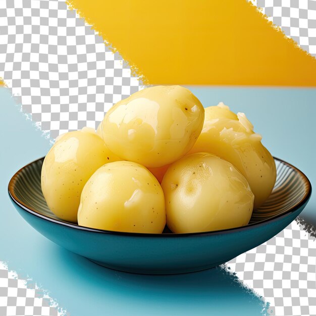 Boiling potatoes against a transparent background